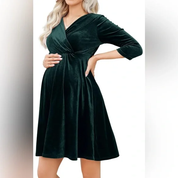 Dresses | Maternity Aline Velvet Dress | Poshmark